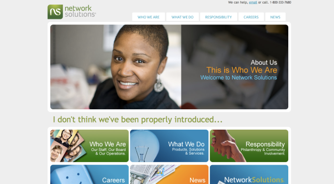Network Solutions Front Page